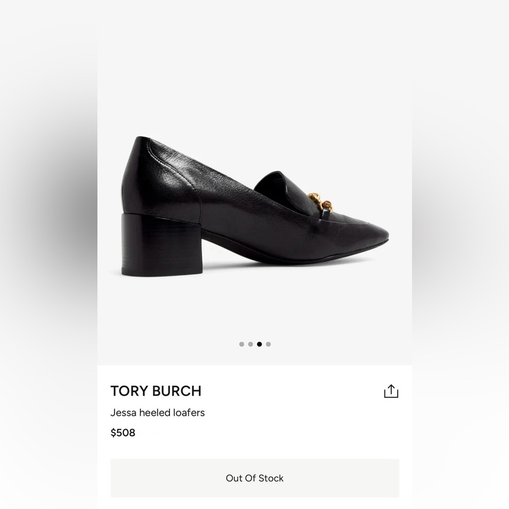 New Tory Burch Jessa heeled horse- head loafers, black leather sz 8.5. - Picture 2 of 16